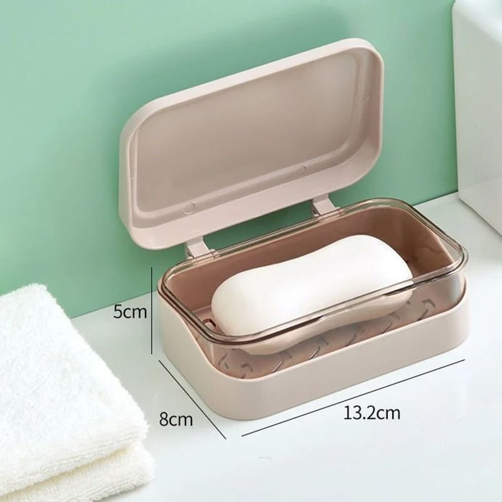 Bathroom Soap Dish With Lid And Draining Tray 8