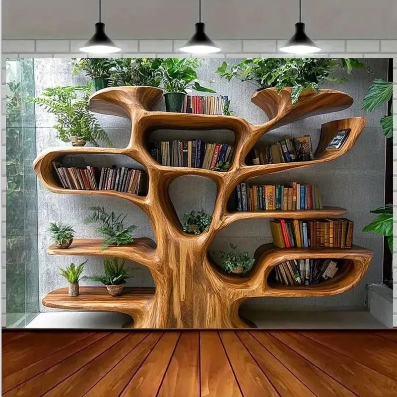 Tree Bookshelf Tapestry For Reading Nooks And Home Decor 6