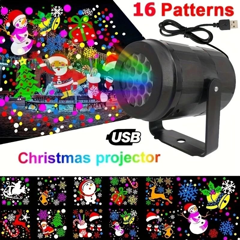 Snowflake Christmas Laser Projector Light With 16 Patterns Waterproof LED Holiday Decoration 0