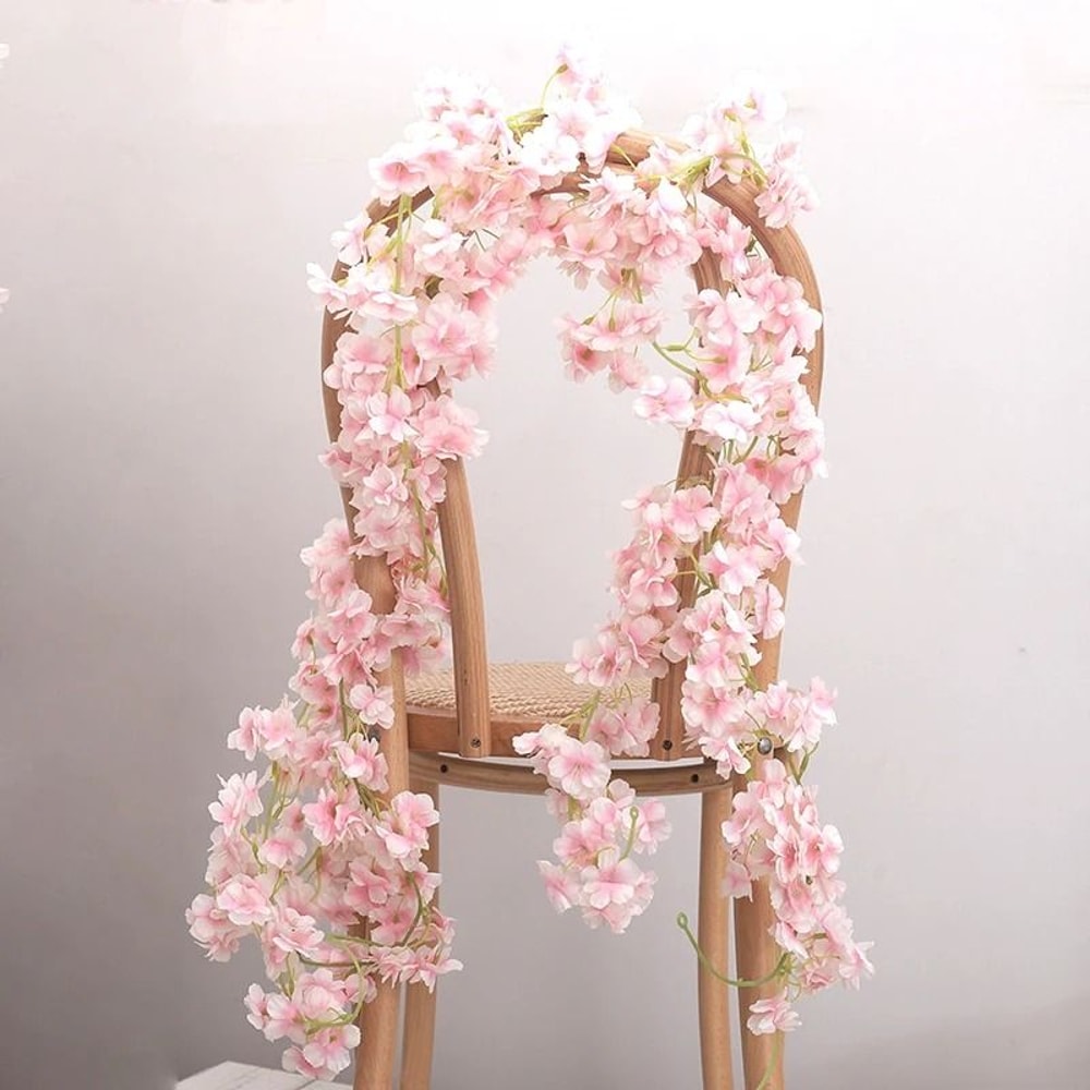 Artificial Sakura Floral Garland For Home Garden Decoration 1