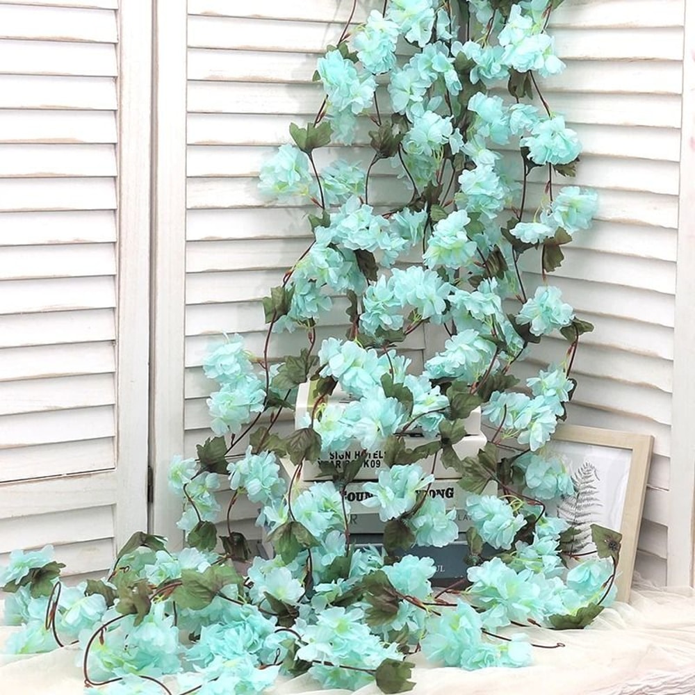 Artificial Sakura Floral Garland For Home Garden Decoration 3