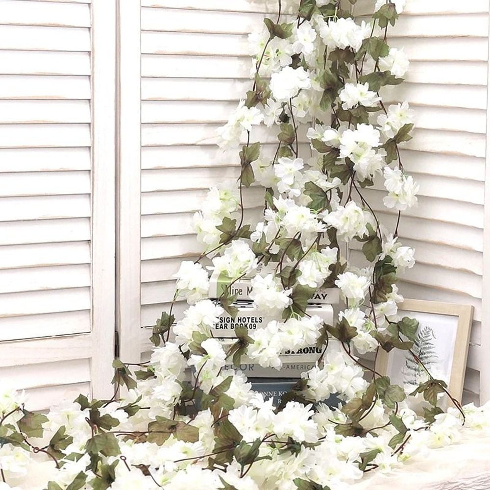 Artificial Sakura Floral Garland For Home Garden Decoration 4