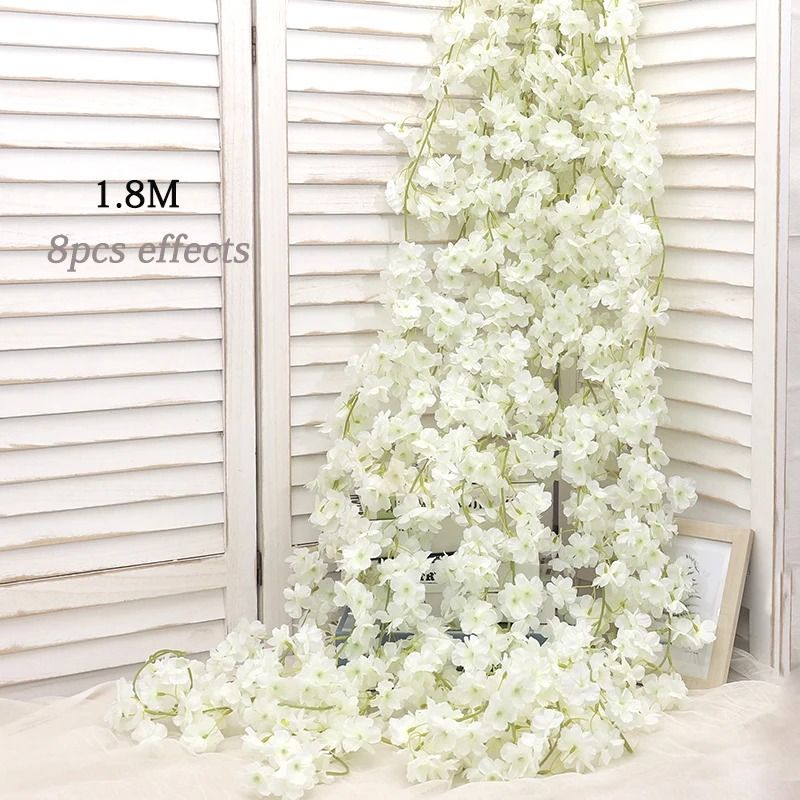 Artificial Sakura Floral Garland For Home Garden Decoration 8