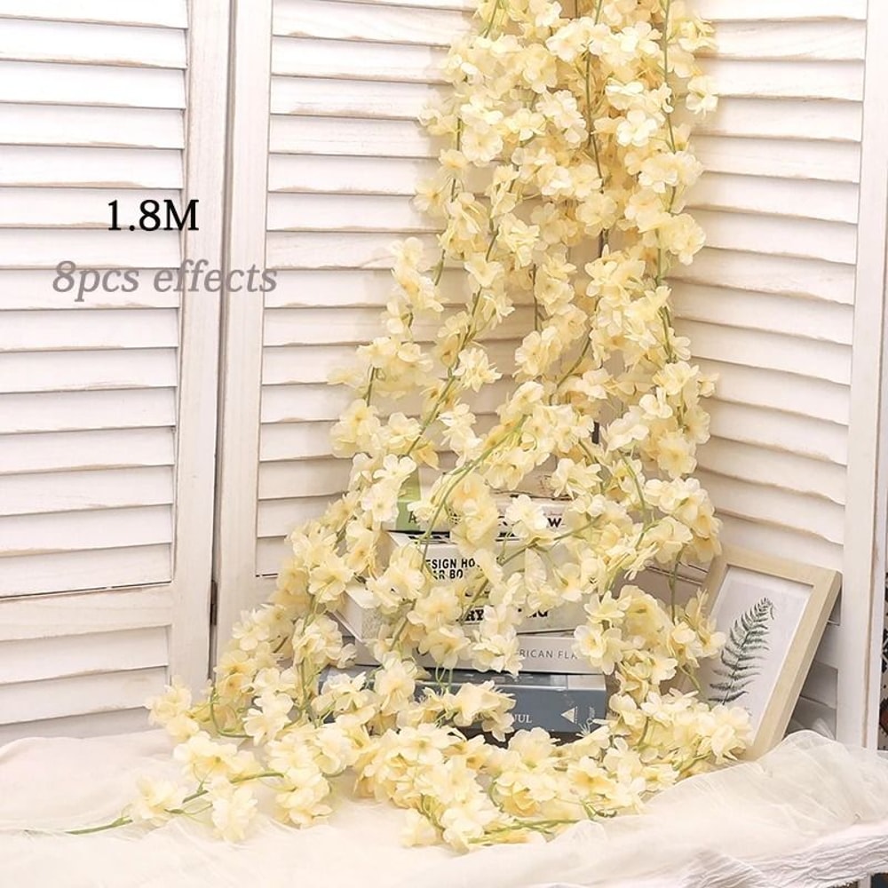 Artificial Sakura Floral Garland For Home Garden Decoration 9