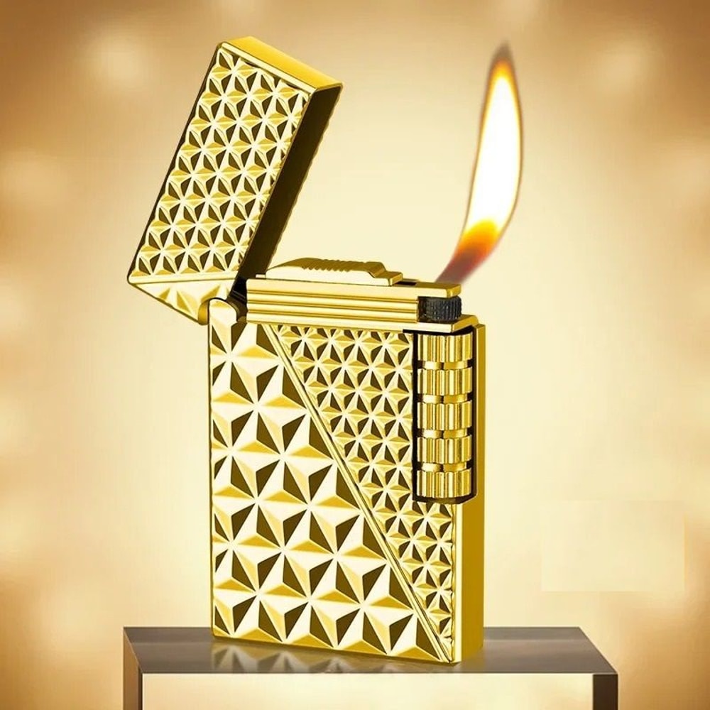 Decorative Metal Pocket Lighter With Case And Embossed Design 9