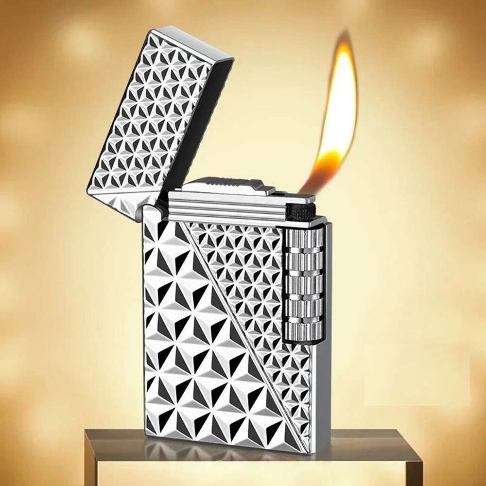 Decorative Metal Pocket Lighter With Case And Embossed Design 10