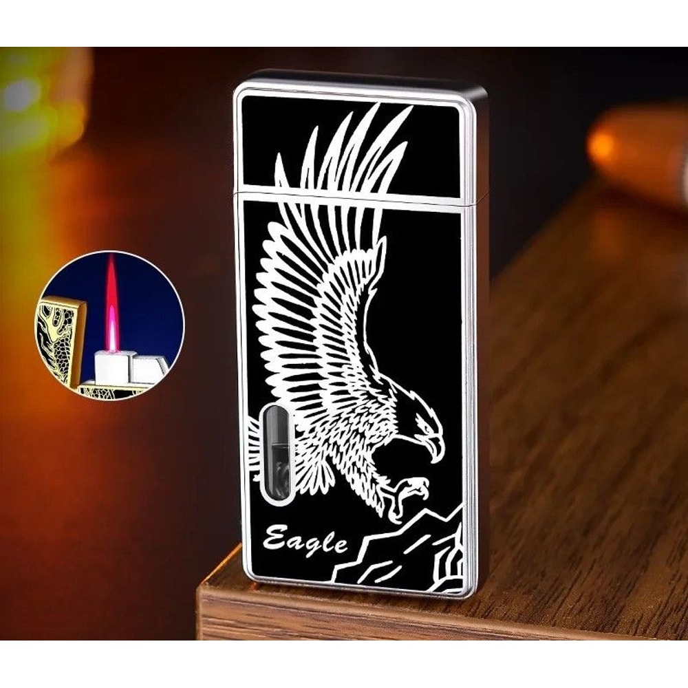 Decorative Metal Pocket Lighter With Case And Embossed Design 12