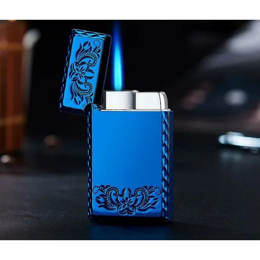 Decorative Metal Pocket Lighter With Case And Embossed Design 15