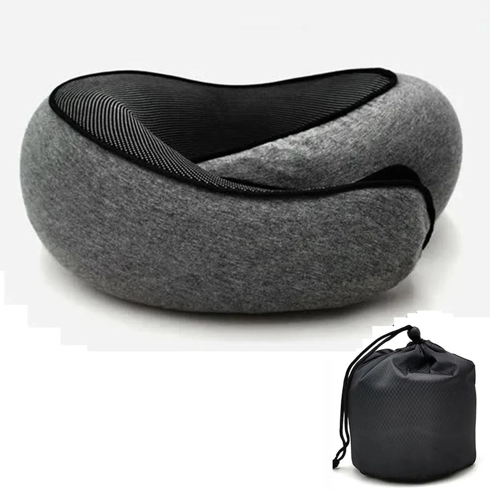 Memory Foam Travel Neck Pillow With Snail Style Support 8