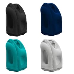 inflatable travel pillow with chin and neck support
