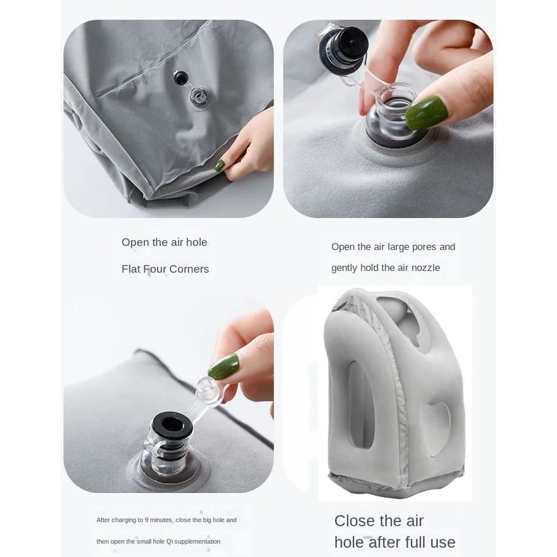 Inflatable Travel Pillow With Chin And Neck Support 3