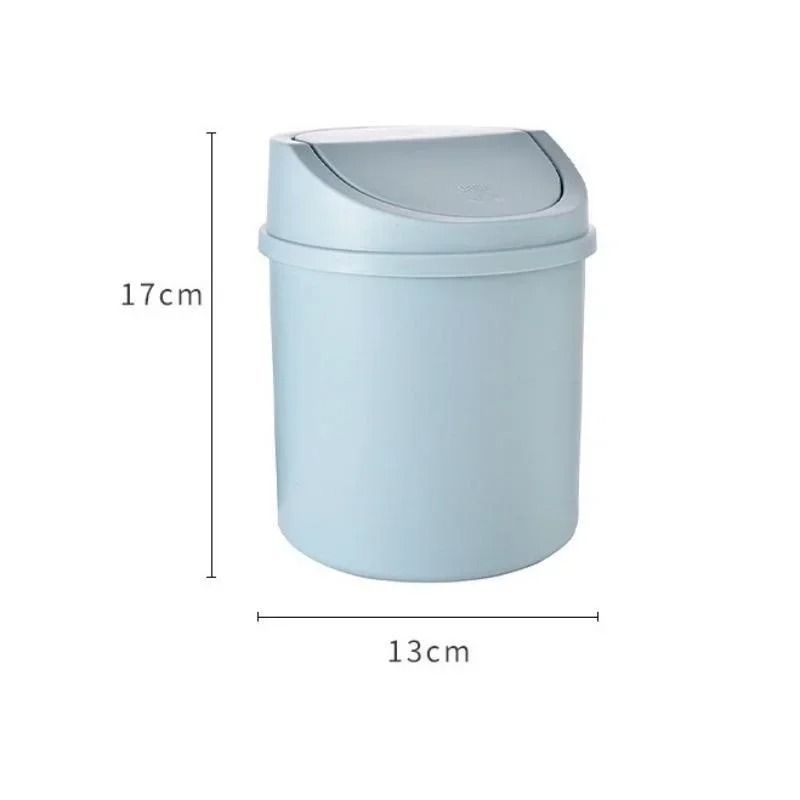 Mini Desktop Trash Bin With Swing Cover 6
