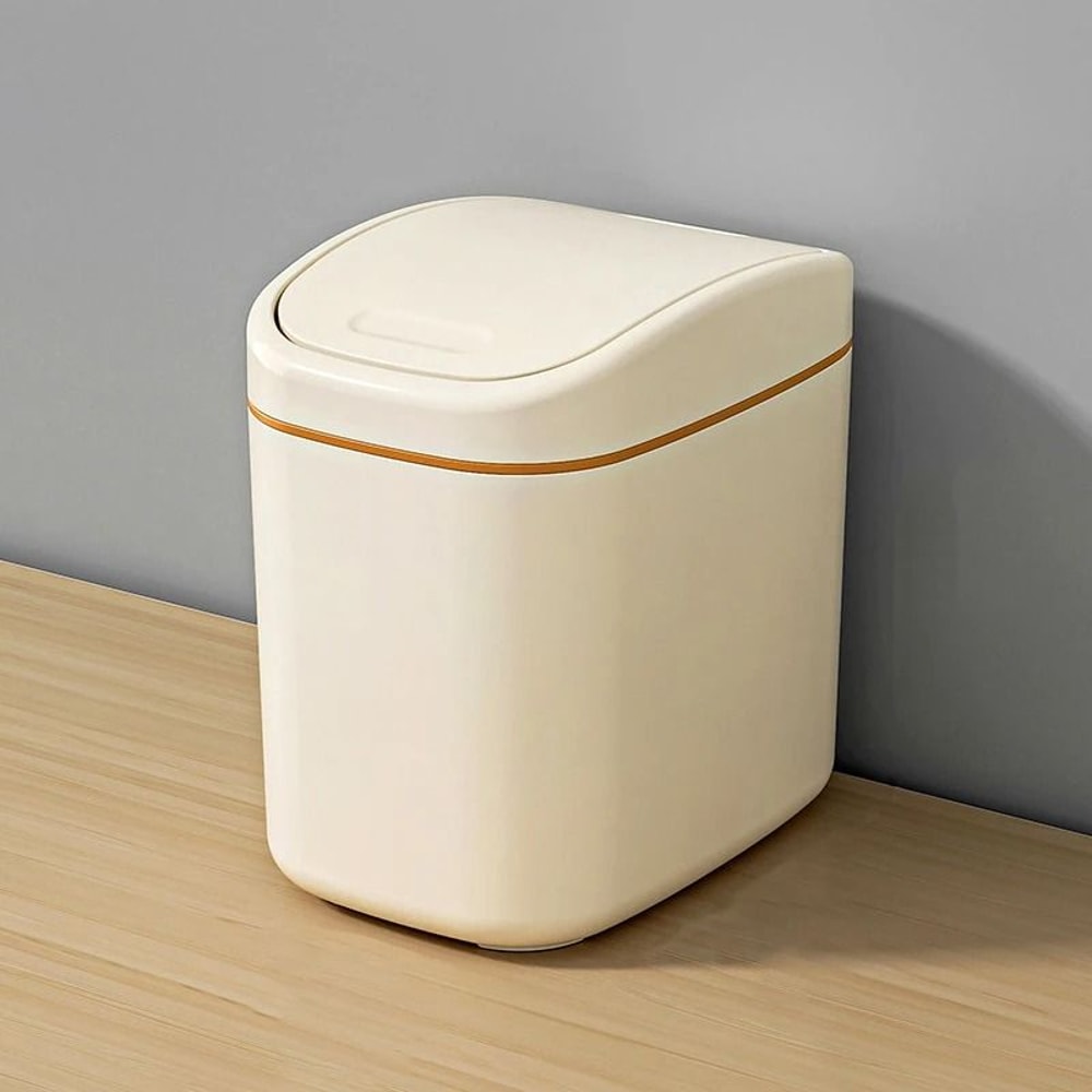 Compact Desktop Trash Can With Shake Cover 7