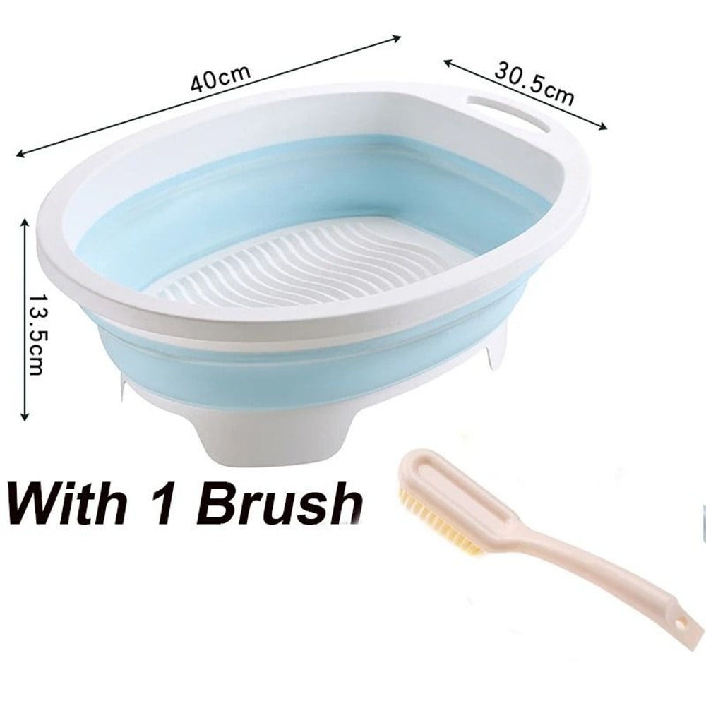 Portable Foldable Washing Basin With Built In Washboard 10