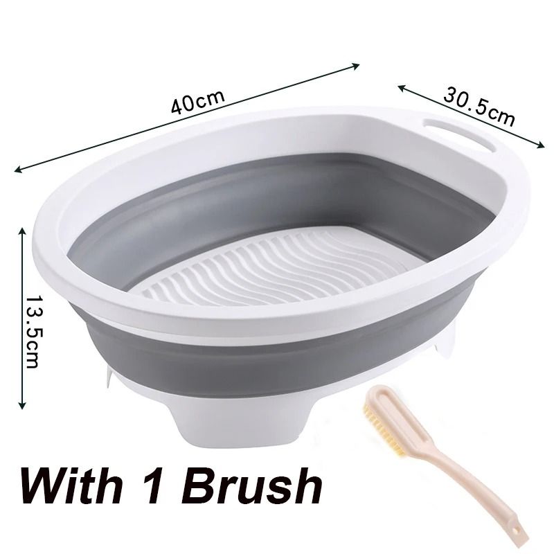 Portable Foldable Washing Basin With Built In Washboard 11