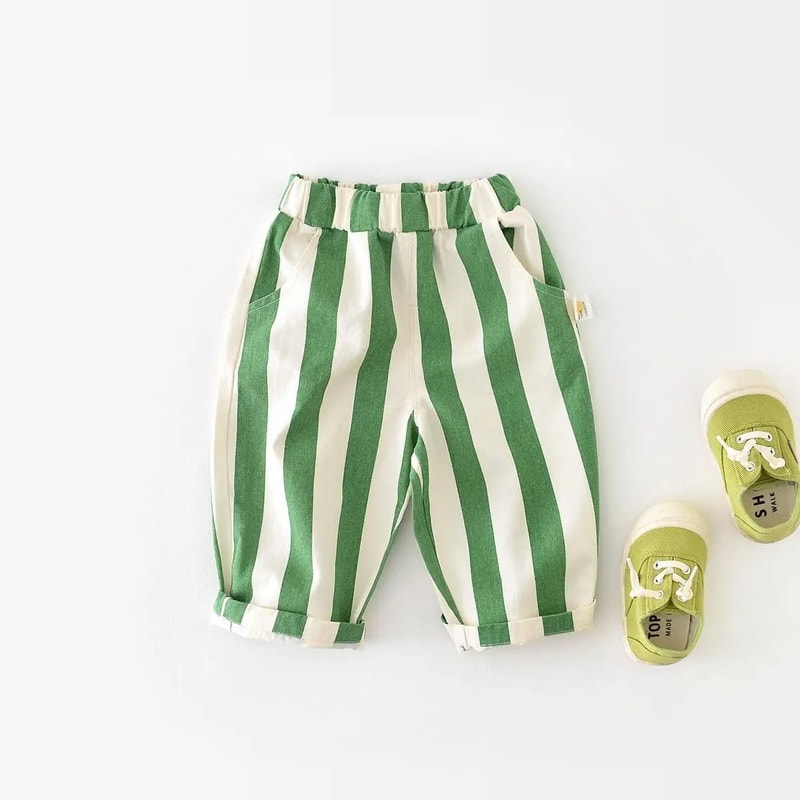 Soft Cotton Striped Toddler Pants With Comfy Loose Fit 3