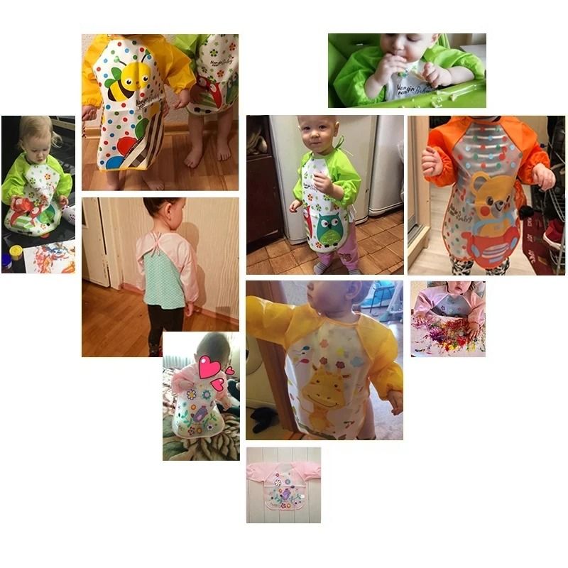 Waterproof Long Sleeve Baby Feeding Smock 5