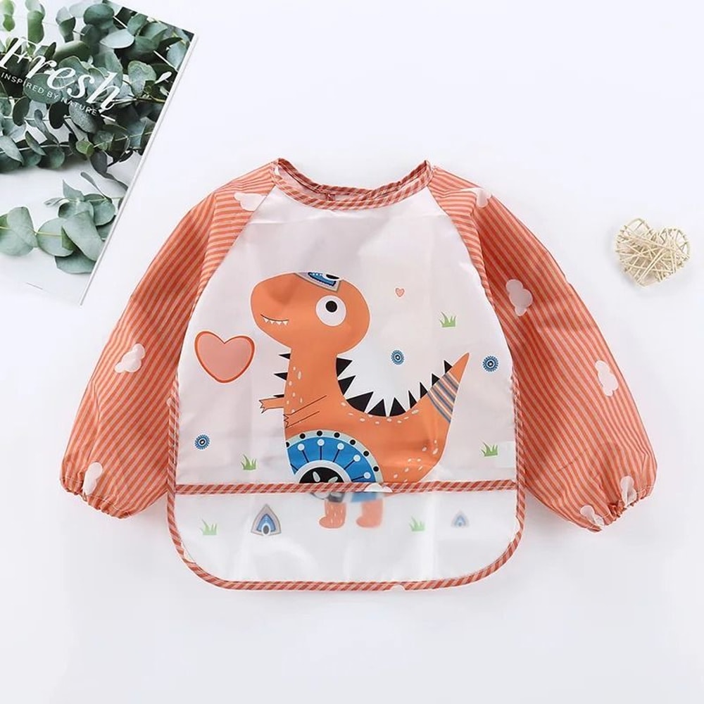 Waterproof Long Sleeve Baby Feeding Smock 6