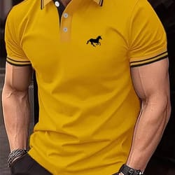 classic short sleeve polo shirt for men