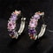 Colorful CZ Hoop Earrings Elegant Bridal Party Jewelry For Women 2