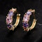 Colorful CZ Hoop Earrings Elegant Bridal Party Jewelry For Women 7