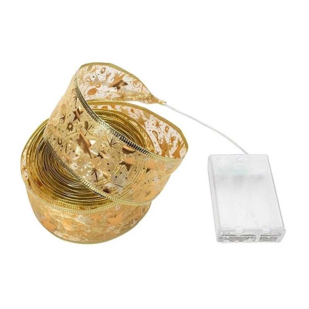 Festive Ribbon Fairy Light String For Christmas Holiday Decoration 5