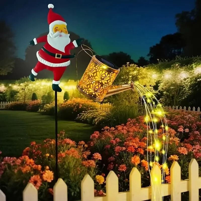 Solar Santa Claus Kettle Garden Lamp For Holiday Outdoor Decor 4