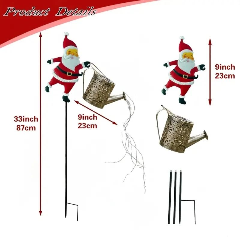 Solar Santa Claus Kettle Garden Lamp For Holiday Outdoor Decor 5