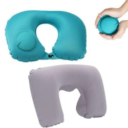 portable inflatable travel pillow for neck support and comfort