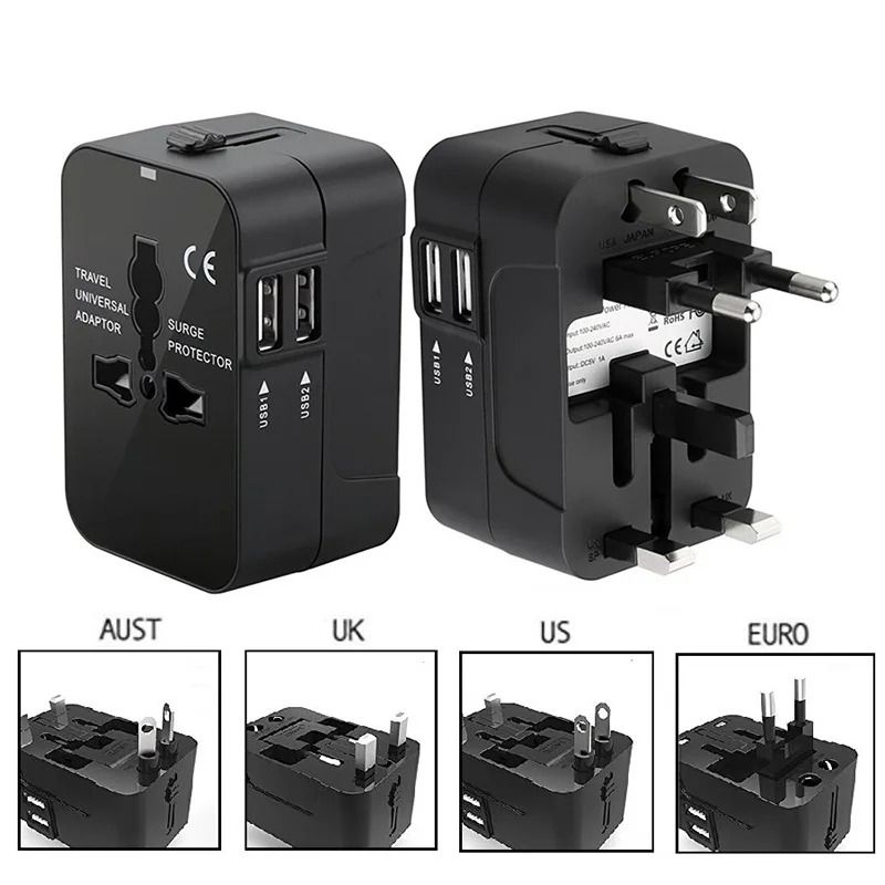 Universal Travel Adapter With Dual USB Ports For Worldwide Use 6