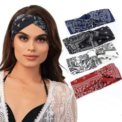 stretchy wide knotted headband for active and casual wear
