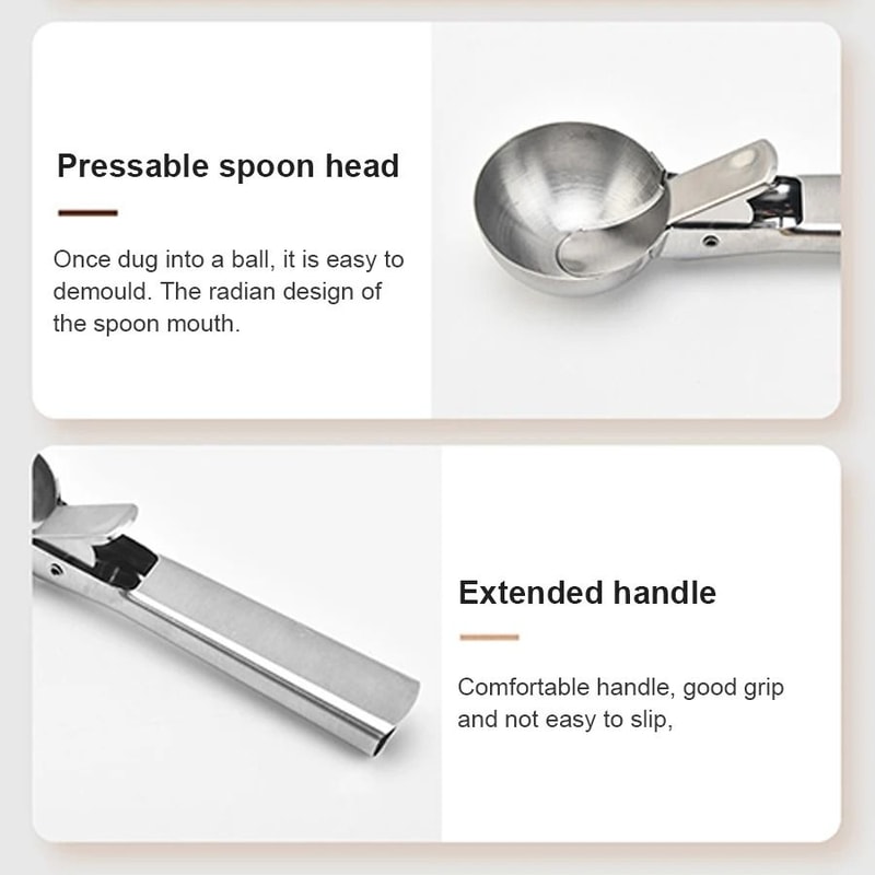 Stainless Steel Ice Cream Scoop 2