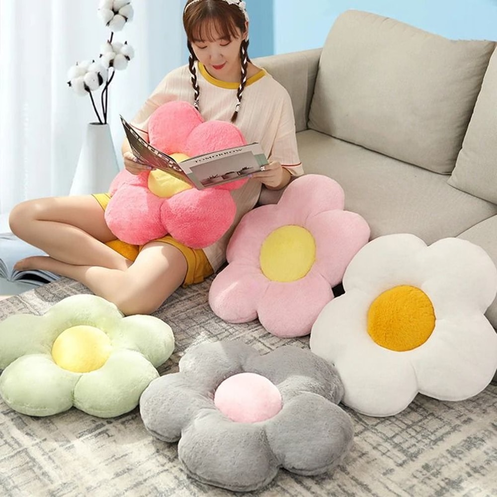 Soft Five Petal Flower Cushion 3