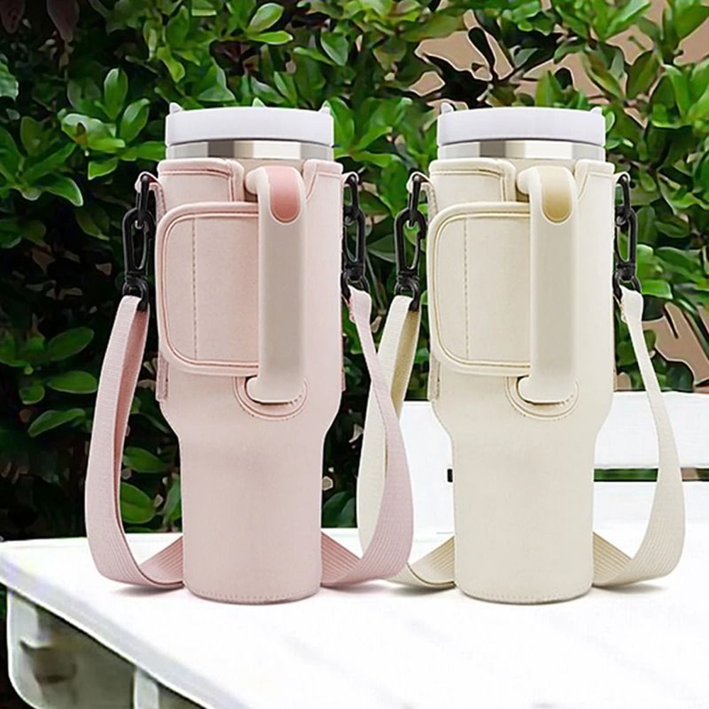 Adjustable Water Bottle Carrier Bag For 40 Oz Tumbler 0