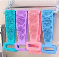 silicone bath scrubber belt for shower and body exfoliation