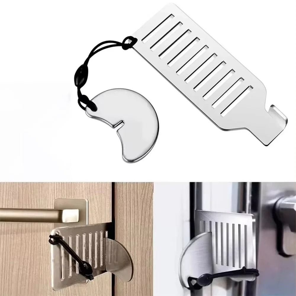 Portable Stainless Steel Door Blocker For Travel And Home Security 0
