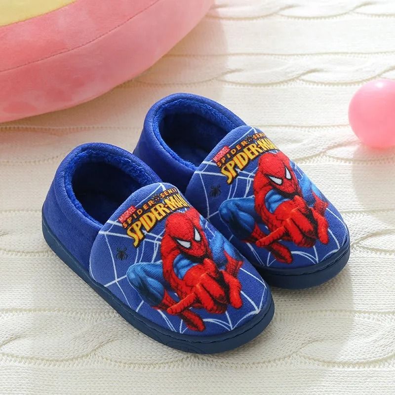 Cartoon Spider Man Indoor Cotton Slippers For Kids 4