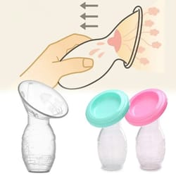 manual baby feeding breast pump and milk collector