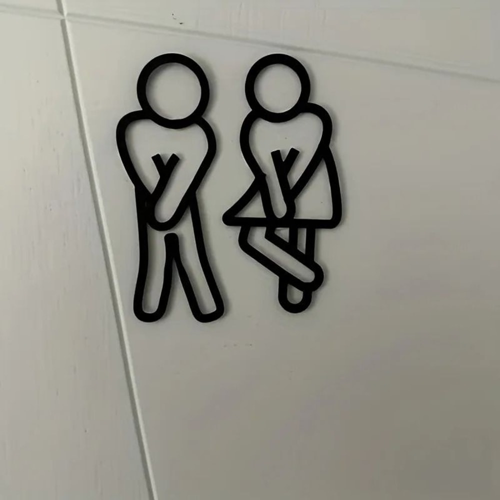 Creative Bathroom Sign Set 2