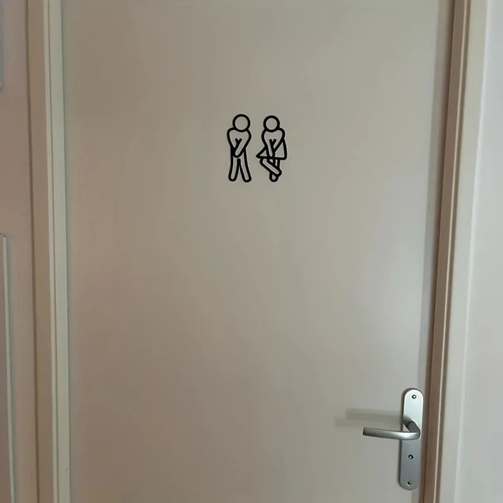Creative Bathroom Sign Set 4