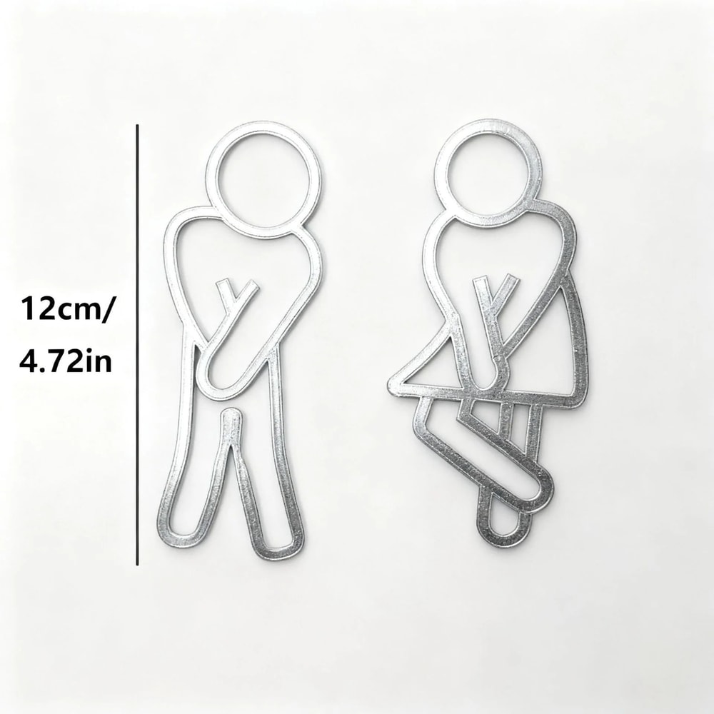 Creative Bathroom Sign Set 6