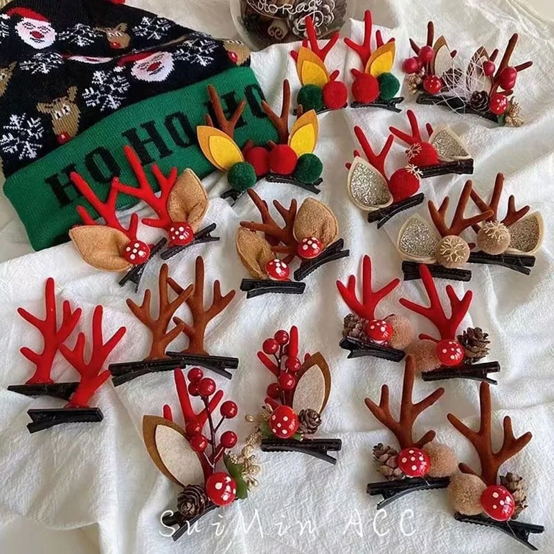 Festive Antler Hair Clip Set 1