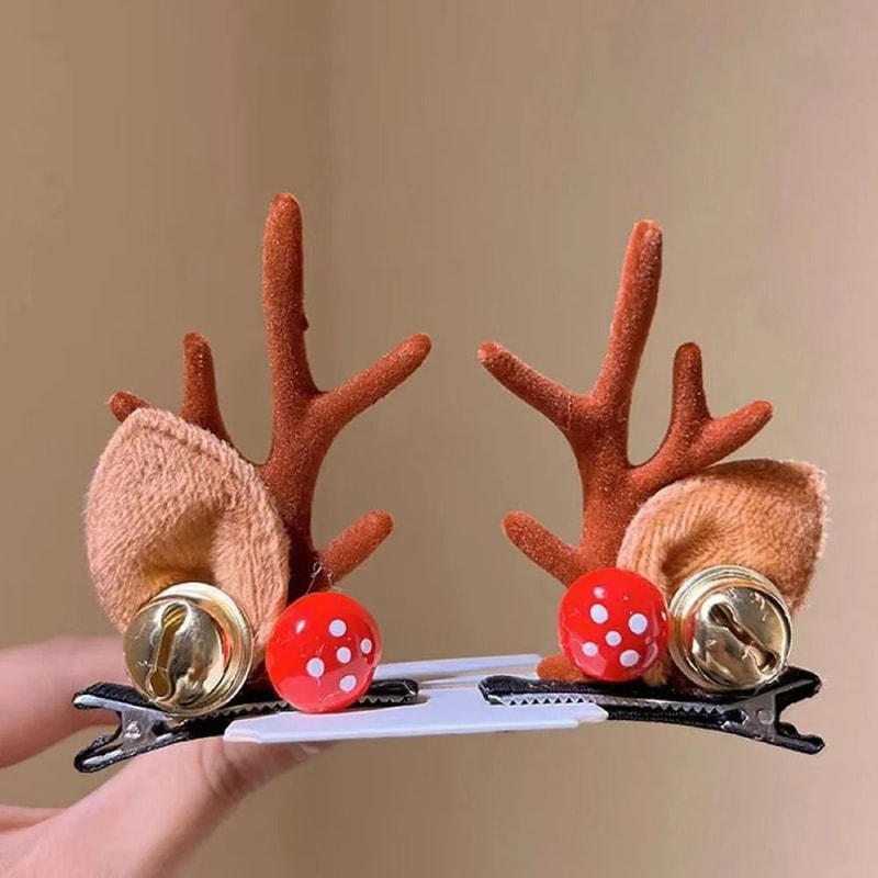 Festive Antler Hair Clip Set 9