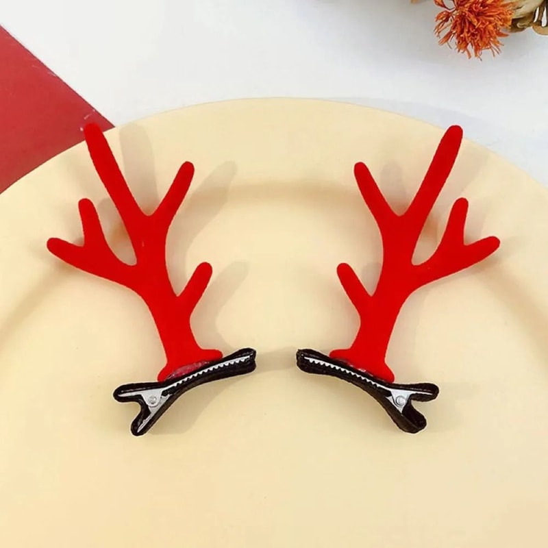 Festive Antler Hair Clip Set 7