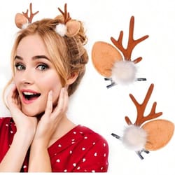festive reindeer antlers hair clip set