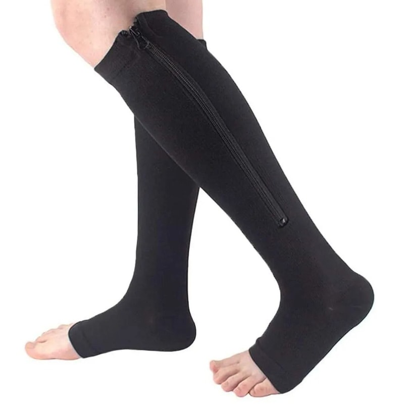 Compression Support Knee Socks With Zipper 4
