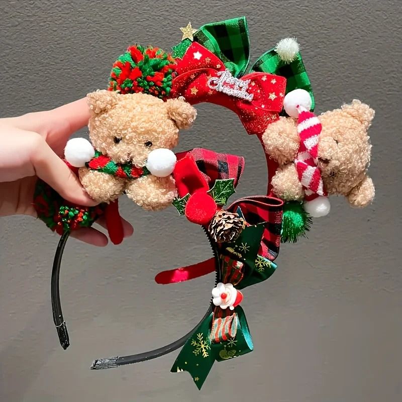 Festive Christmas Bear Headband 1