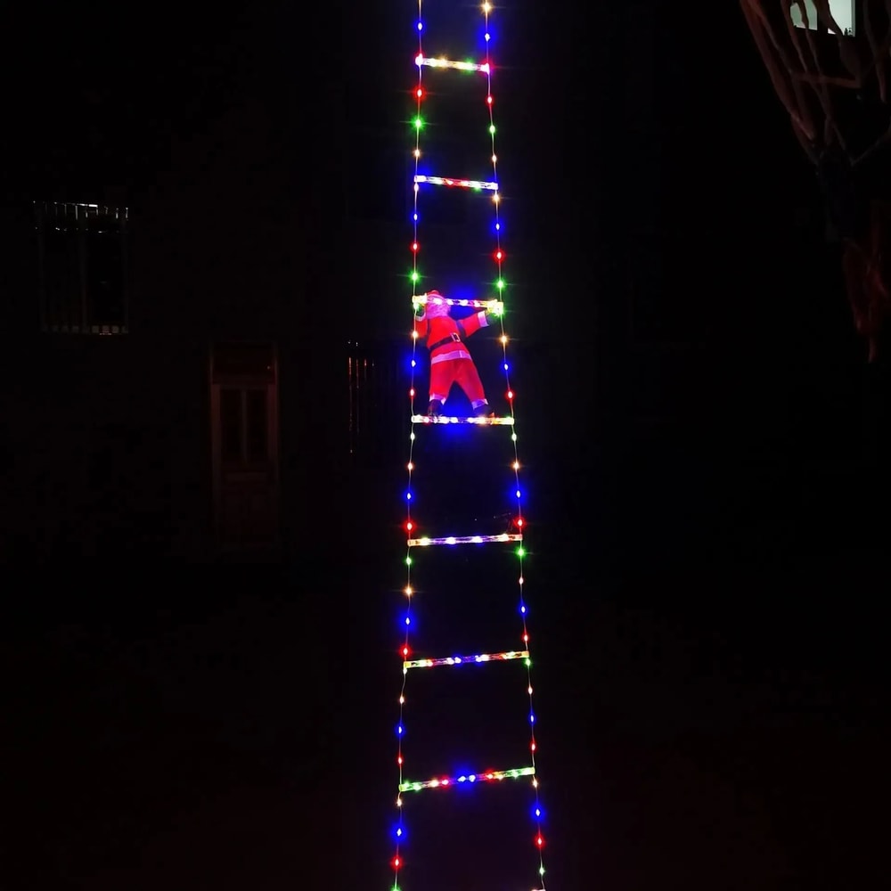 Santa Claus Climbing Ladder Christmas Light Decoration 6