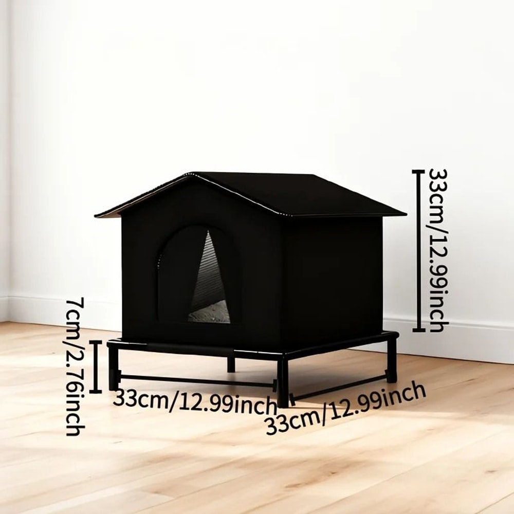 Outdoor Insulated Cat Shelter With Shelf And Cushion 1