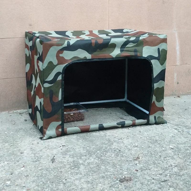 Outdoor Cat Feeding Shelter With Weather Resistant Canopy 7